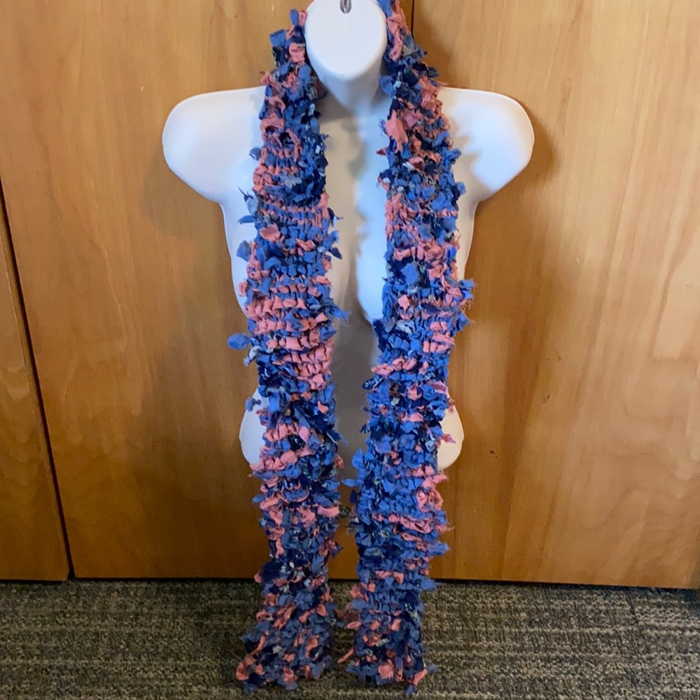 Hand knit 100% silk scarf